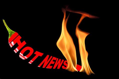 Premium Photo Hot News Creative Text Written On Red Hot Chili Peppers