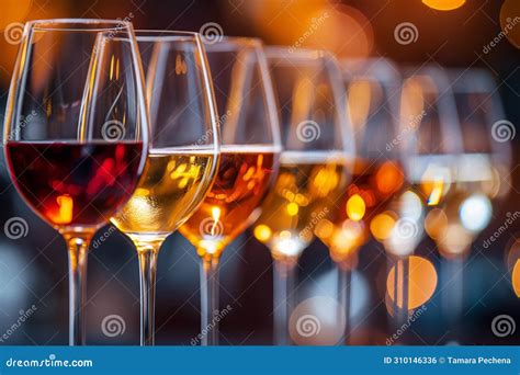 Wine Glasses In A Row Buffet Table Celebration Of Wine Tasting