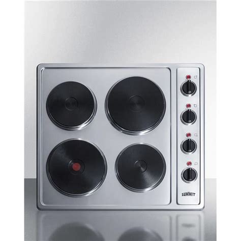 Summit Csd4b24 24 Wide 4 Burner Cast Iron Electric Cooktop Stainless