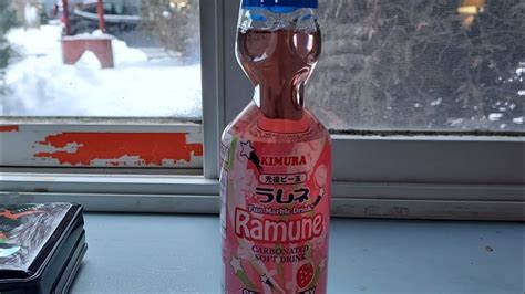 KIMURA Ramune CARBONATED SOFT DRINK Strawberry Flavor Sip N Review