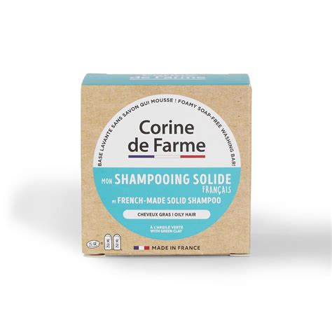 Shampoing solide à l argile verte cheveux gras Corine de Farme