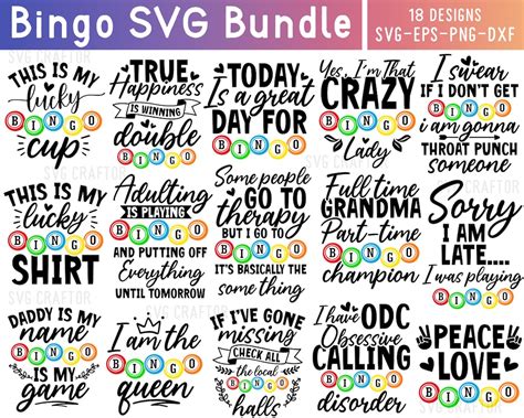 Bingo Svg Bundle, Bingo Design Bundle, Bingo Quotes SVG, Bingo Lady Svg, Bingo Games Svg, Bingo ...