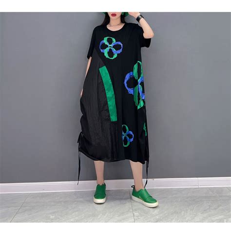 Floral Print O Neck Kidcore Dress Rebelsmarket