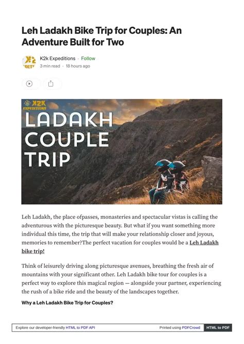 Ppt Romantic Escape Leh Ladakh Bike Trip For Couples Powerpoint