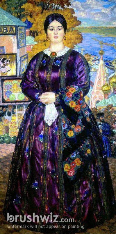 The Merchants Wife By Boris Kustodiev Oil Painting Reproduction