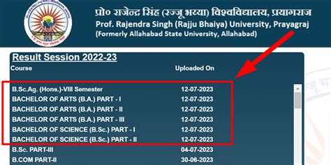 Rajju Bhaiya University BA 3rd Year Result 2023 जारी हुआ (Link), PRSU ...