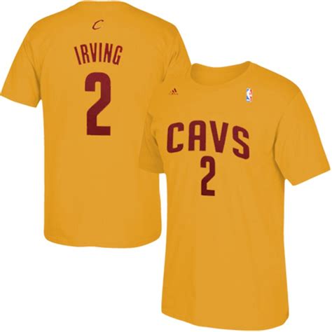 Adidas Kyrie Irving Cleveland Cavaliers Gold Net Number T Shirt