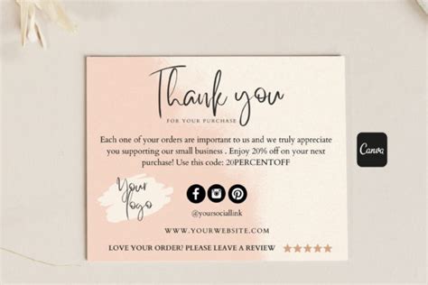 Canva Thank You Card For Small Business Graphic By Manilla Designs