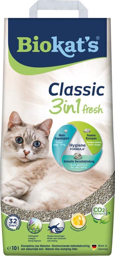 Biokat S Classic 3 In 1 Fresh Kattenbakvulling Klontvormend 10L Bol