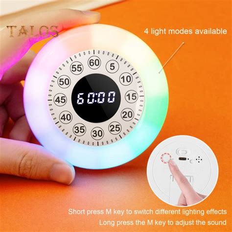 Wiederaufladbarer Visueller Timer Mit RGB Licht 60 Minuten Countdown