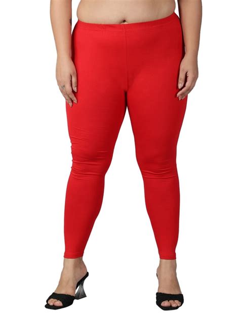 Red Mid Waist Comfort Lady Leggings Casual Wear Slim Fit At Rs 180 In