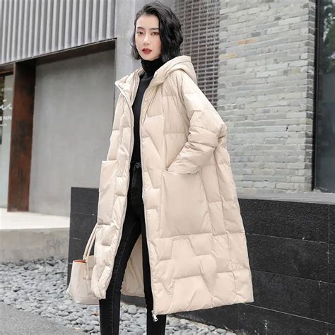 2022 coreia do inverno pato branco para baixo jaqueta feminina à prova