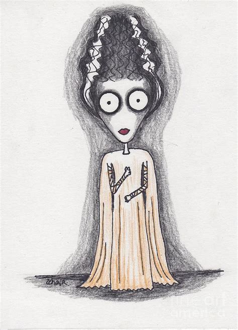 Bride Of Frankenstein Drawing By Zehava Jacobs Pixels