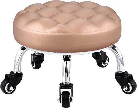 Lorvain Low Rolling Stool With Wheels Roller Seat Short