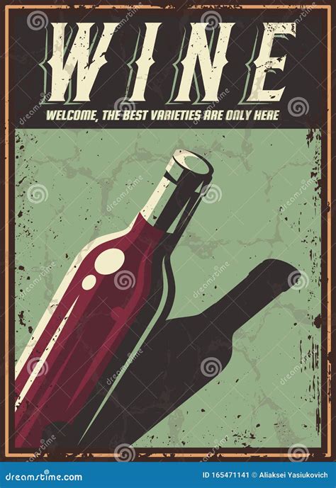 Retro poster wine. stock vector. Illustration of invitation - 165471141