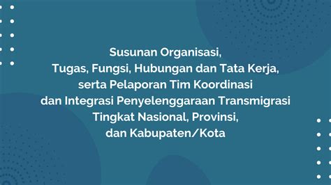 Peraturan Menteri Desa Pembangunan Daerah Tertinggal Dan Transmigrasi