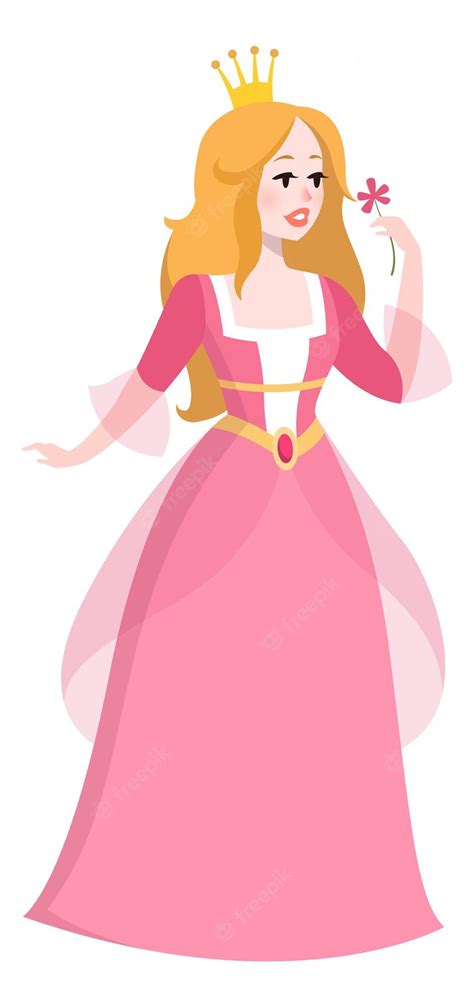 Premium Vector Princess In Pink Dress Fantasy Fairytale Royal Character