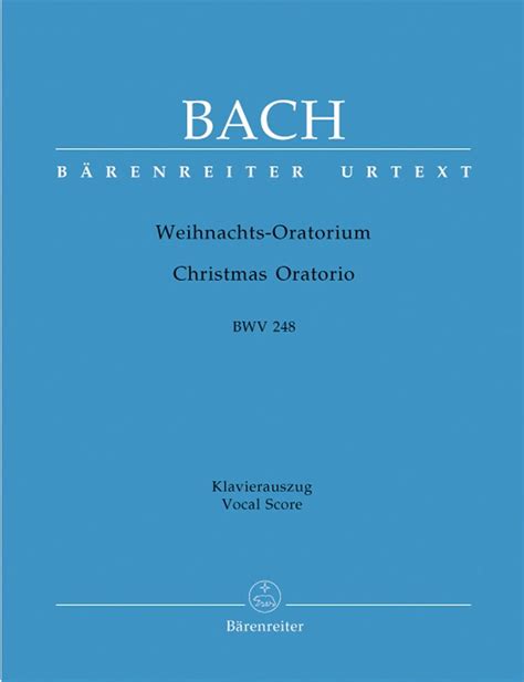 Bach Js Christmas Oratorio Bwv 248 Urtext G E For Klaver Node