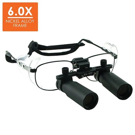 6 0x Magnification Dental Loupes Keplerian Style Nickel Alloy Frame