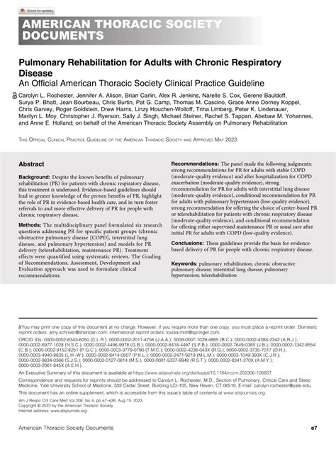 PDF Pulmonary Rehabilitation For Adults With Chronic Respiratory