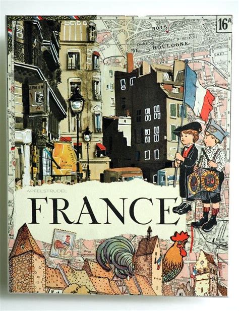 France Paris Map Art Collage. French Country. French Countryside ...