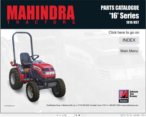 Mahindra Tractor 6065 6075 2wd 4wd Operator Manual