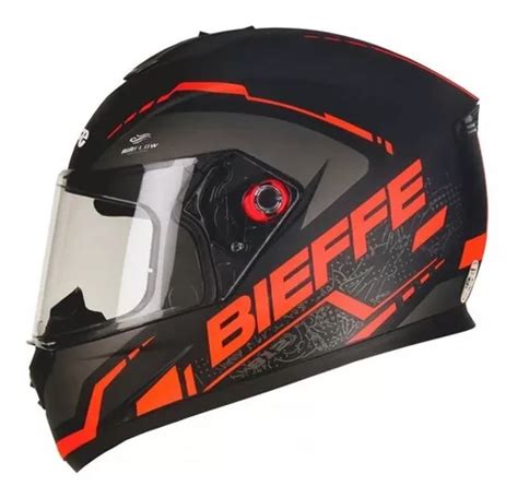 Capacete Fechado Bieffe B12 Naked Preto E Vermelho Fosco MercadoLivre