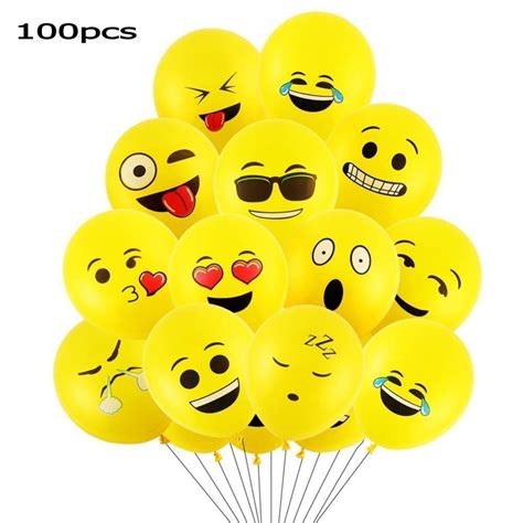 100 Palloncini Emoji Emoticon In Lattice Per Feste