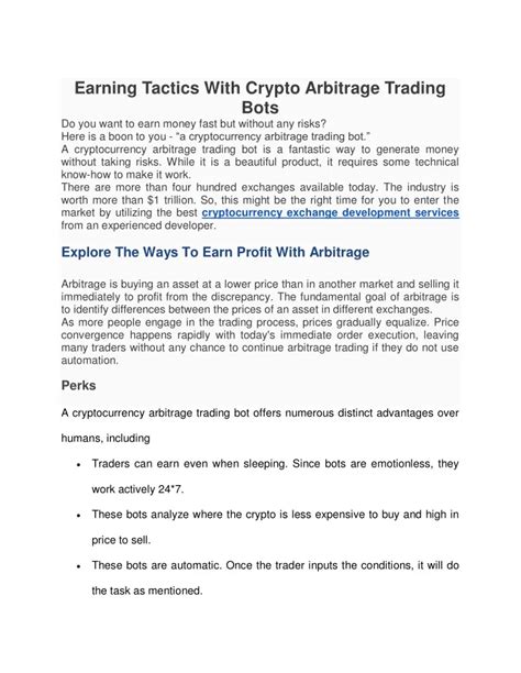 Ppt Earning Tactics With Crypto Arbitrage Trading Bots Powerpoint