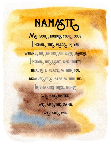 Namaste My Soul Honors Your Soul Namaste Prayer Yoga Print Etsy