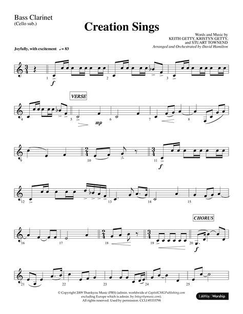 Creation Sings Choral Anthem Satb Bass Clarinetsheet Music Pdf Lifeway Choral Arr David