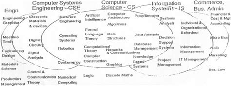 Model Showing Information Technology Areas And Disciplines And