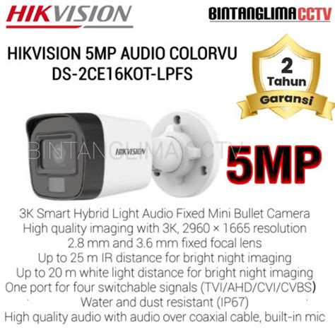 Jual Hikvision Mp Suport Audio Ds Ce Hot Itpfs Jakarta Barat