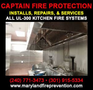 Kitchen Hood Fire Suppression System Installation Maryland MD