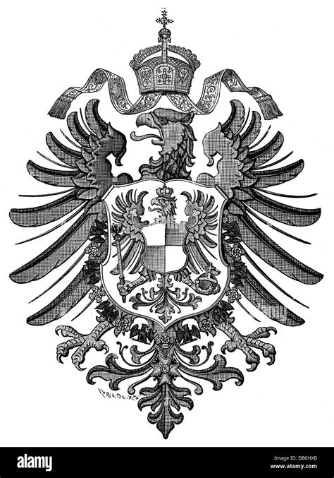 Heraldry Coat Of Arms Germany Imperial Eagle Wood Stock