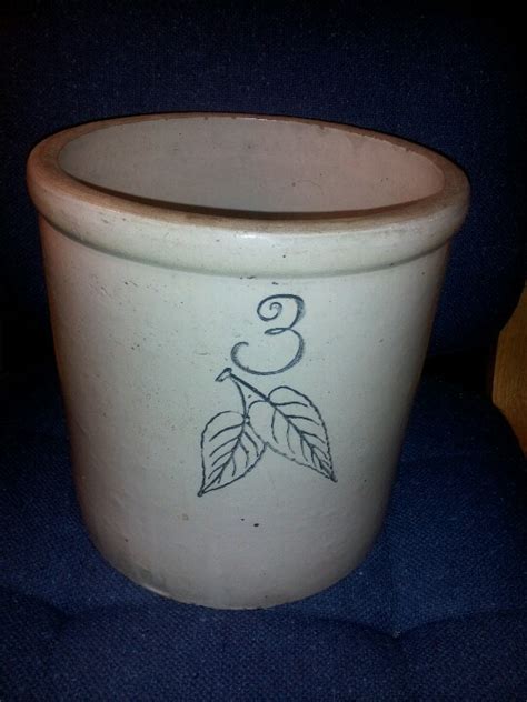 Red Wing 3 Gallon Birch Leaf Crock Collectible Pottery Crock Pottery