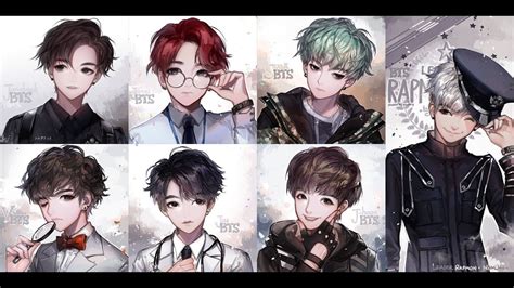 شكل اعضاء فرقة Bts لو تحولوا لشخصيات انمي 😍 Youtube