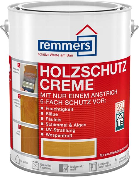 Remmers Holzschutz Creme Farblos Liter Tropffreie Holzlasur F R