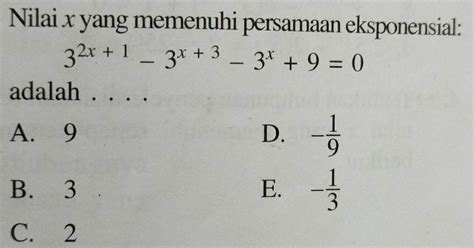 Solved Nilai X Yang Memenuhi Persamaan Eksponensial X X