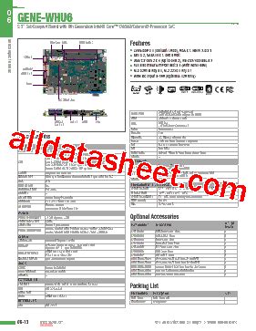 GENE WHU6 A11 0002 Datasheet PDF AAEON Technology