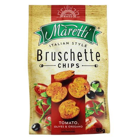 Torradinhas Bruschette Chips Tomate e Orégano Maretti 85g - Me Gusta Veg