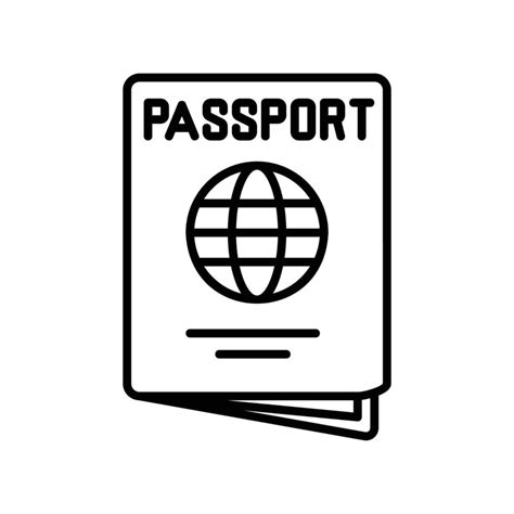 Passport Icon Icon With Book And Earth Globe For Id In Black Outline Style 14581139 Vector Art