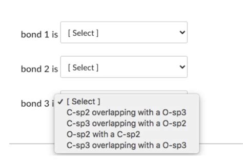 Solved Identify the orbital that overlap to form each of the | Chegg.com