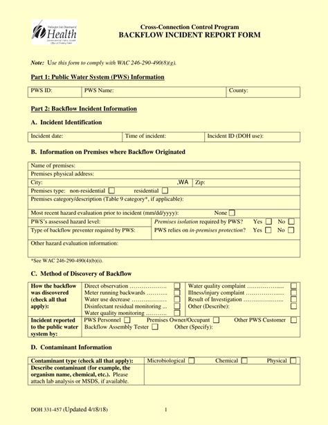 Doh Form Printable