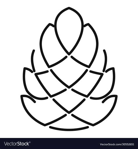 Conifer Pine Cone Icon Outline Style Royalty Free Vector