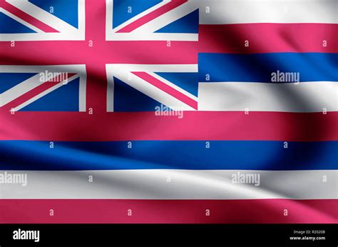 Hawaii Modern And Realistic Closeup Flag Illustration Perfect For