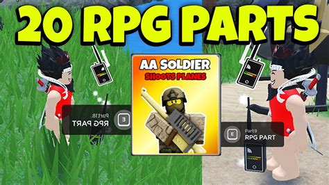 How To Find All 20 Rpg Part Locations In Roblox Military Tycoon Aa Soldier Quest Event Youtube