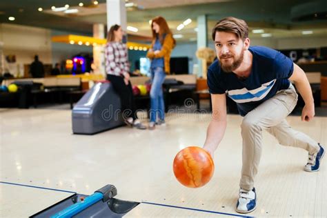 Handsome Man Bowling Stock Photo Image Of Caucasian 119409052