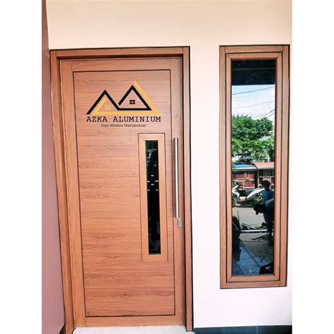 Jual Pintu Swing Aluminium Motif Serat Kayu Variasi Kaca Shopee Indonesia