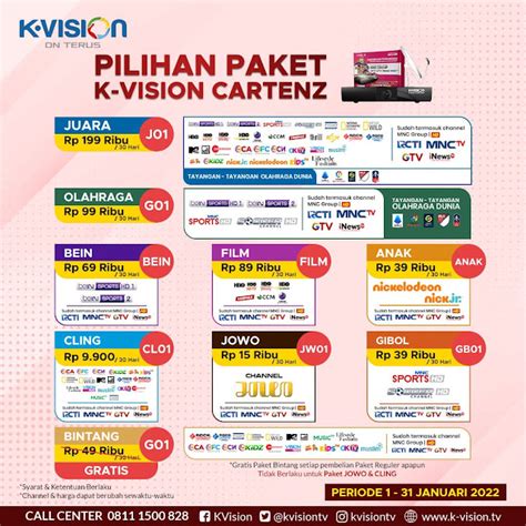 Brosur Daftar Paket K Vision Bromo Dan Cartenz Kvision Gol Vision Ku